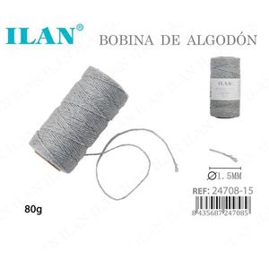 Hilo de Algodón Ilan en Bobina, 80g, 1.5mm, Gris, para Manualidades - Product Image 3
