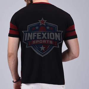 เสื้อยืดแขนสั้นผู้ชาย คอโอ ทรงลำลอง แต่งขอบตัดสี ดีไซน์เรียบง่าย - Product Image 4