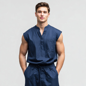 Medical <b>Scrub</b> Tops Sleeveless Hospital Shirt Men / Hospital Medical Men Doctor <b>Scrub</b> Sleeveless Shirt V-neck <b>Scrub</b> Top Mens - Product Image 5