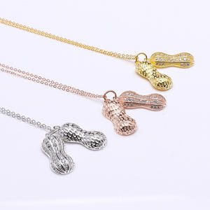 อุปกรณ์ DIY สายคล้องมุกพร้อมจี้เงินแท้ S925 รูปถั่วลิสง สำหรับผู้หญิง ขนาด 8-9 มม. แบบกึ่งสำเร็จรูป 470 สร้อยคอ-ตัวล็อคแบบแฟชั่น - Product Image 1