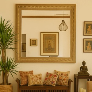 Miroir mural de style moderne pour intérieurs élégants, design en grille décorative avec un reflet lumineux et spacieux - Product Image 6