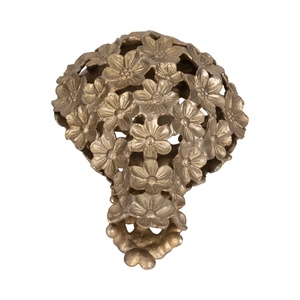 Urne décorative florale dorée ajourée de style nordique, vase à fleurs en treillis ouvert, vases d'appoint en métal, pour l'aménagement intérieur haut de gamme et l'hôtellerie - Product Image 6