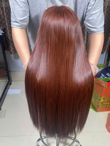 Perruque Lace Front HD 13x6 en Cheveux Humains Vietnamiens 100% Naturels, Lisses, Brun Roux - Product Image 1