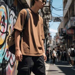 Sublimation Shirts 100 Polyester Cotton Feel US Size Blank Plain Custom <b>Tshirts</b> Logo 100% cotton T-shirt for <b>men</b> loose fit - Product Image 2