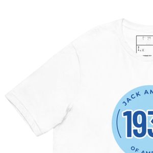 Camiseta Unisex Azul con Gráficos Blancos, Cuello Redondo, Algodón Suave, Manga Corta, Informal, para Uso Diario, Moda Urbana - Product Image 4
