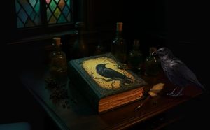 Goth Gifts Raven Crow Leather Journal for Men & Women With Lock, 400 Witchcraft Supplies <b>Books</b> Witchy gifts for women black - Product Image 6