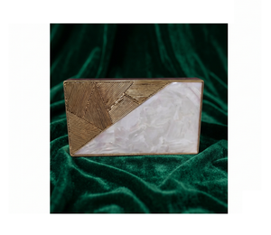 Bolso de Hombro de Madreperla Elegante para Fiesta, Adorno de Piedras, Estilo Artesanal Natural - Product Image 1