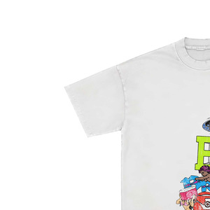Camiseta Blanca de Manga Corta Extra Grande para Hombre con Estampado de Dibujos Animados, Estilo Urbano, Cuello Redondo, Tela Jersey - Product Image 2
