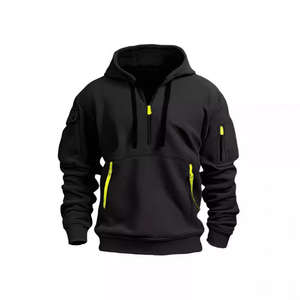 Sudadera con Capucha y Cremallera para Hombre, Talla Europea, Primavera-Otoño, Multibolsillos, Estilo Deportivo, Venta al Por Mayor para Comercio Exterior Transfronterizo - Product Image 1