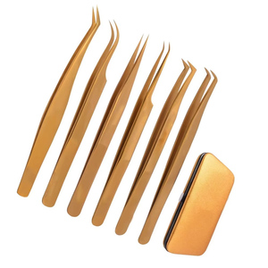 แหนบขนตาปลอมมีความแม่นยำสูงแหนบหนีบขนตาปลอมปริมาณพลาสม่าสีทองมาใหม่ - Product Image 1