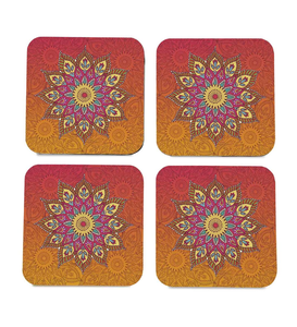 Sous-verres en MDF imprimés en émail, personnalisables, antidérapants, lot de 4, fournisseur en gros - Product Image 1