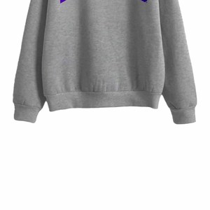 Dukes Gray <b>Mock</b> <b>Neck</b> Crewneck Sweatshirt Applique Embroidery Letter Oversized Fleece Pullover Unisex Casual Autumn Wear - Product Image 6