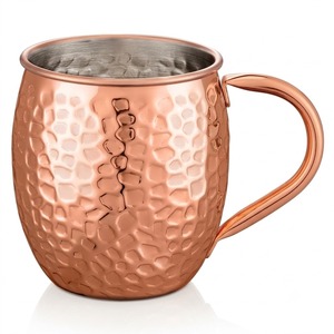 Hammered Copper <b>Mug</b> 18 Oz Classic Style With Handle <b>Thermal</b> Insulation For Home Use - Product Image 1