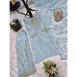 Hermoso conjunto de Dupatta superior y elegante para mujer para fiestas - Product Image 6