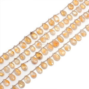 Cuentas de Citrino Natural Bio Premium al por Mayor, Facetadas en Forma de Pera, para la Fabricación de Pulseras, Collares y Joyería - Product Image 3
