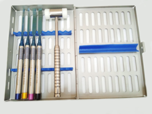 ชุดสิ่วแยกกระดูกฟันสแตนเลสคุณภาพดีที่สุด 4 ชิ้น พร้อมค้อนสำหรับขยายฟัน ใช้ในศัลยกรรมช่องปาก - Product Image 4