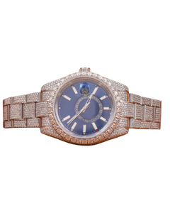 Reloj Sencillo de Moissanita para Uso Unisex en Bodas y Fiestas, Reloj de Diamantes de Oro Blanco con Esfera de Estilo Stick para Venta de Exportación - Product Image 1