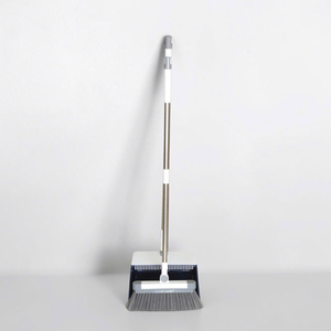 Juego de escoba y recogedor 2 en 1 con mango de acero, cerdas de nailon y recogedor de PP, estilo moderno para limpieza de pisos. - Product Image 3