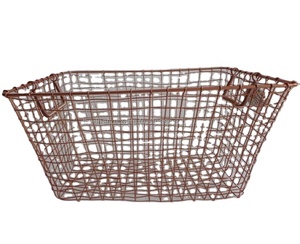 Panier rectangulaire en grillage de fer fini en cuivre fait à la main pour le stockage de cuisine pour un usage domestique directement fourni par l'Inde - Product Image 4