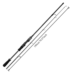 Canna da Spinning Multiuso in Fibra di Carbonio con Anelli Guida e Manico Ergonomico in EVA per la Pesca in Acqua Salata - Ideale per Spigola - Product Image 2