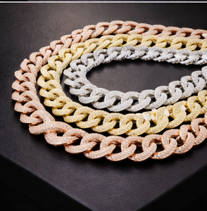 Cadena de Eslabones de Alta Gama con Incrustaciones de Diamantes, Plata de Ley 925, Acabado en Oro de 10K y 14K, Collar de Rapero, Joyería de Estilo Urbano para Hombre - Product Image 4
