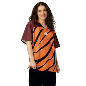 Maillot de football américain surdimensionné personnalisé avec des motifs sublimés, en mesh respirant, col en V, unisexe, vêtements d'équipe, OEM, étiquette privée, vêtements de sport - Product Image 3