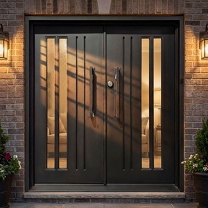Puerta de entrada de hierro forjado con un diseño elegante y grácil; fácil de instalar, con un acabado resistente al óxido y al agua. - Product Image 3