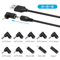 Cable de Alimentación de 5V CC, USB a CC 5.5*2.1mm, con 10 Puntas para Router, Luz LED, Mini Ventilador, Altavoz Bluetooth y Más Dispositivos de 5V