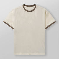 Camisetas de Manga Corta para Hombre, Estilo Clásico, Diseño Moderno y Cómodo, Peso Medio, Cuello en Contraste, Dobladillo Elástico, 100% Algodón