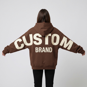 Sweat à capuche personnalisé pour femme en molleton de coton épais, coupe décontractée, avec impression graphique et texture teinte en pièce - Product Image 2