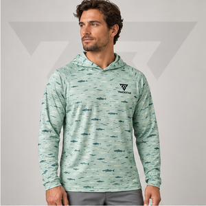Custom <b>Fish</b> Print Long Sleeve Hooded Fishing <b>Shirt</b> Breathable Quick Dry UPF 50 Unisex Performance Fishing Hoodie - Product Image 3