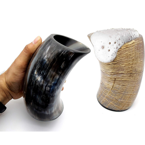 Vaso de Cristal Hecho a Mano con Cuerno de Búfalo Natural, Ecológico, con Logotipo Personalizado, Vaso de Cuerno, Proveedor de Artículos de Bar de Lujo, Vaso de Chupito Vikingo - Product Image 1