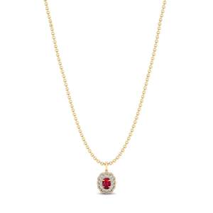 REYES – collier de luxe en argent Sterling 925 avec pierres précieuses rubis et pierres Moissanite, pendentif pour femmes, bijoux élégants pour tenue de soirée - Product Image 1