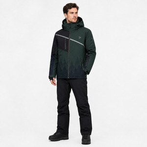 Men's Waterproof for Power Stretch Zipper Front <b>Ski</b> Jacket Hooded Color Blocked Synthetic 10000mm Breathable Wear - Product Image 4
