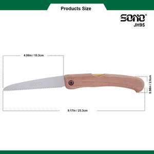 Scie à main pliable SONO JH95 avec manche en bois, lame en acier inoxydable de 100 mm, outil de taille manuel, structure papillon marron - Product Image 4