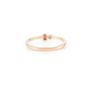 14K White Gold <b>Dainty</b> Garnet Diamond Eternity Birthstone <b>Ring</b> - Product Image 4