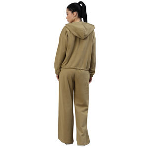 Conjunto Deportivo de Alta Calidad para Mujer, 100% Algodón, para Correr en Invierno, Dos Piezas, Color Sólido, Talla Grande - Product Image 2