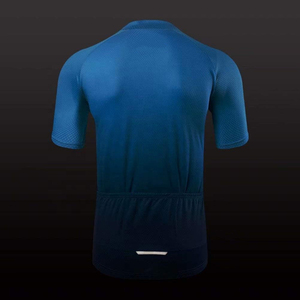Men's Blue Gradient <b>Cycling</b> Jersey Short Sleeve <b>Stand</b> Collar Moisture Wicking Breathable Quick Dry Fitted Summer Sport Shirt - Product Image 2
