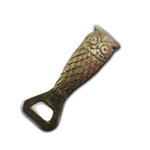 Abridor de botellas de hierro fundido con diseño de búhos antiguos, accesorio de bar y bebidas, de Global's Supplier - Product Image 1