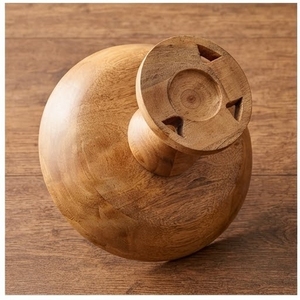 Bol sur piétement en bois de manguier tendance avec plat de service pour riz et curry, décoration de table rustique - Product Image 5