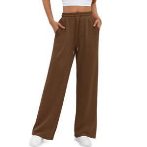 Pantalon de jogging ample personnalisé à jambe large, taille mi-haute élastique, pour femme, idéal pour l'entraînement et les activités sportives en hiver - Product Image 1