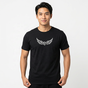 Men's <b>Black</b> Solid Color Short Sleeve O-Neck T-<b>Shirt</b> 100% Cotton Oversized Casual Jersey Knitted Garment Dyed Eco-Friendly - Product Image 6