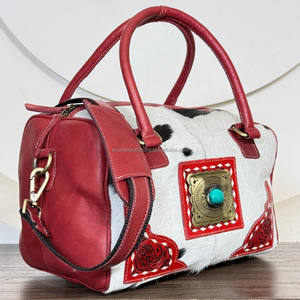 Sac fourre-tout élégant en cuir de vachette pleine fleur, fait main, de qualité supérieure, pour femme, style western, taille moyenne, modèle Speedy - Product Image 4