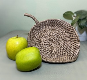 Elegant Leaf Shape Rattan Serving Tray Natural Cane Woven Tray Ideal For <b>Table</b> Styling And <b>Kitchen</b> Counter Organizer From India - Product Image 6