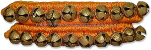 Tobilleras Ghungroo de Latón Plateado con Campanas 25+25 Rojas, Profesionales para Danza Clásica, Tobillera Multilínea con Campanas Metálicas, Hechas a Mano en India - Product Image 5