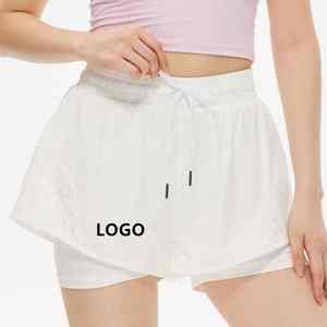 Shorts de sport pour femmes 2026, personnalisables en gros, double couche, pour yoga et fitness, avec couleurs contrastées - Product Image 1