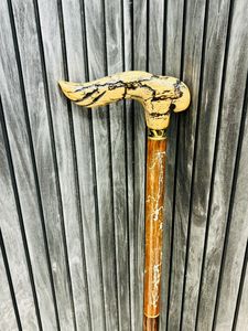 Canne de marche artisanale en bois de rose, courbes naturelles, multifonctionnelle, polie, design pliable en 3 sections, idéale pour les cadeaux de Pâques et de remise de diplôme - Product Image 6