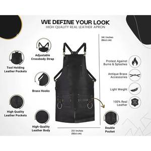 Delantal de soldadura de cuero de alta cobertura para un trabajo seguro, estilo utilitario para taller y garaje. - Product Image 5