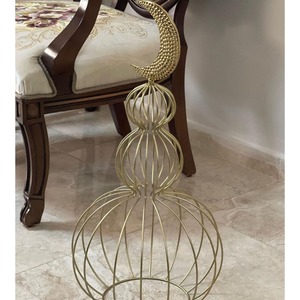Nueva Decoración de Ramadán en Bronce Dorado con Forma de Luna y Caligrafía Árabe, Adorno Hecho a Mano para Interiores, Tamaño Grande - Product Image 4