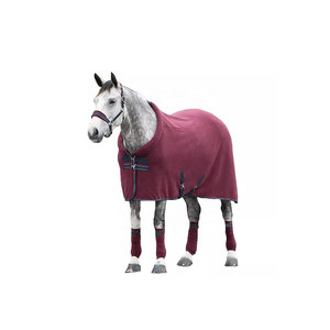 Horse Winter <b>Rug</b> Maroon Microfiber Fabric Full Coverage With Leg Wraps - Product Image 1